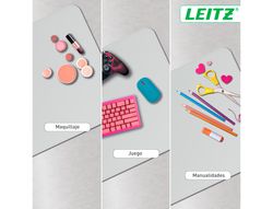 Alfombrilla de sobremesa leitz 80x40 cm color gris claro