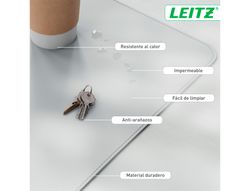 Alfombrilla de sobremesa leitz 80x40 cm color gris claro