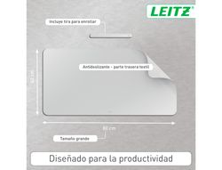 Alfombrilla de sobremesa leitz 80x40 cm color gris claro