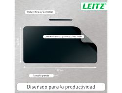 Alfombrilla de sobremesa leitz 80x40 cm color negro