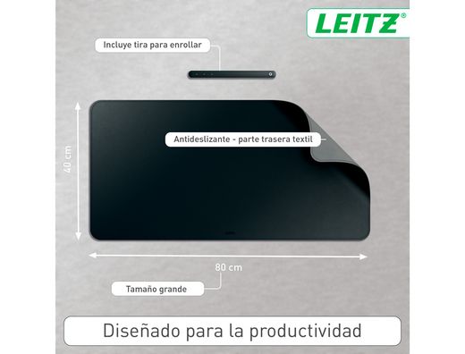 Alfombrilla de sobremesa leitz 80x40 cm color negro