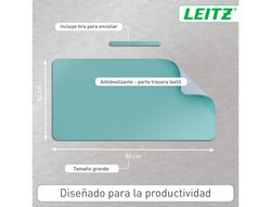Alfombrilla de sobremesa leitz 80x40 cm color verde menta