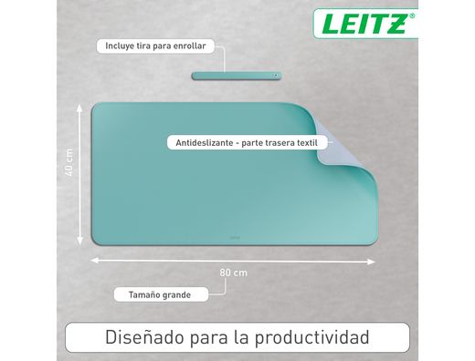 Alfombrilla de sobremesa leitz 80x40 cm color verde menta