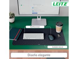 Alfombrilla de sobremesa leitz fieltro 70x36 cm color gris