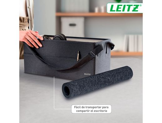 Alfombrilla de sobremesa leitz fieltro 70x36 cm color gris