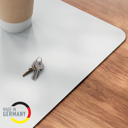 Alfombrilla de sobremesa reciclada de piel 70 x 36 cm, gris claro