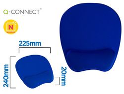 Alfombrilla para raton q-connect con reposamuÑecas ergonomica de gel color azul