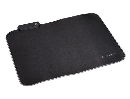 Alfombrilla para raton q-connect gaming iluminacion led conexion usb color negro 350x250x3 mm
