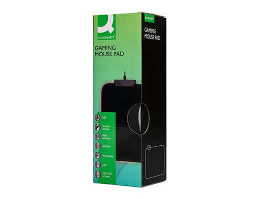 Alfombrilla para raton q-connect gaming iluminacion led conexion usb color negro 350x250x3 mm