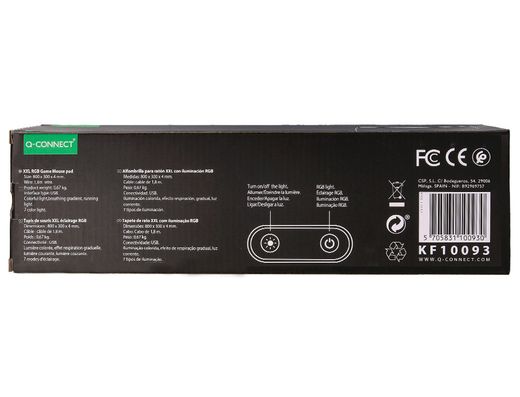 Alfombrilla para raton q-connect gaming xxl iluminacion led conexion usb color negro 800x300x4 mm