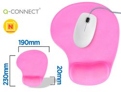 Alfombrilla para raton q-connect reposamuÑecas de gel colo rosa