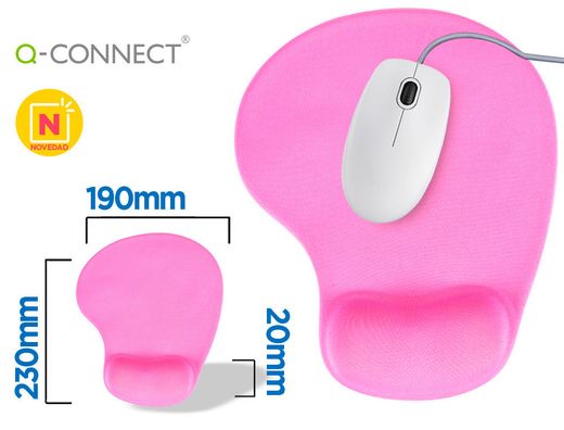 Alfombrilla para raton q-connect reposamuÑecas de gel colo rosa