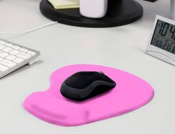 Alfombrilla para raton q-connect reposamuÑecas de gel colo rosa