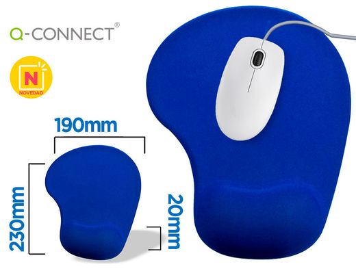 Alfombrilla para raton q-connect reposamuÑecas de gel color azul