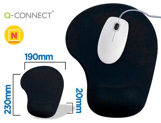 Alfombrilla para raton q-connect reposamuÑecas de gel color negro