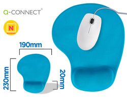 Alfombrilla para raton q-connect reposamuÑecas de gel color turquesa
