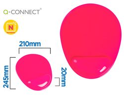 Alfombrilla para raton q-connect reposamuÑecas de gel y pvc color rosa