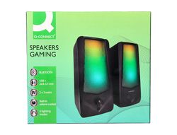 Altavoces q-connect gaming blu etooth con iluminación rgb potencia maxima 2x3w control de volumen color negro