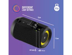 Altavoz ngs roller furia 2 tiny portatil 20w bluetooth luces rgb e impermeabilidad ipx7 color negro