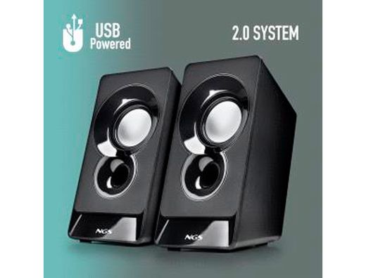 Altavoz ngs sb10 para pc 12w estereo usb entrada jack 3,5 mm color negro