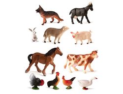 Animales de granja de plástico (11 figuras)