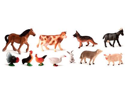 Animales de granja de plástico (11 figuras)