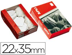 APLI Caja 500 etiquetas colgantes de cartulina blanca 22x35 mm con hilo de gran resistencia 390