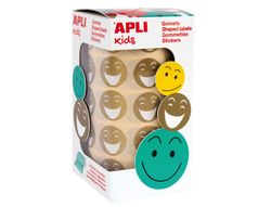 Apli rollo 900 gomets redondos smile oro 14374