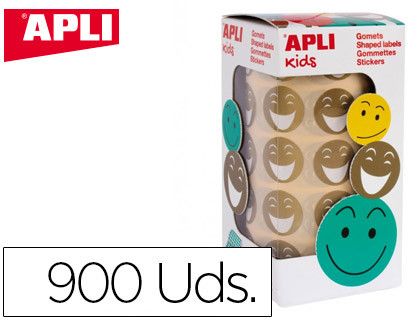 Apli rollo 900 gomets redondos smile oro 14374