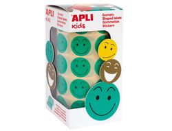 Apli rollo 900 gomets redondos smile verde 14373