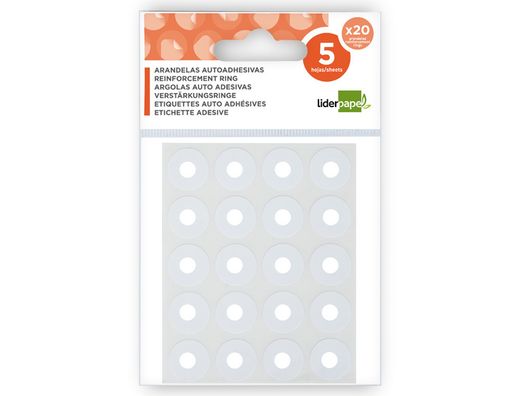 Arandelas Autoadhesivas Blancas Liderpapel Sobre de 5 H