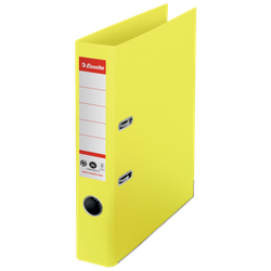 Archivador de palanca CO2 Neutral Nº1, Cartón forrado de papel, DIN A4, Lomo 50mm, amarillo Vivida