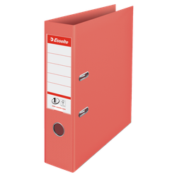 Archivador de palanca Colour'Breeze Nº1. Plástico forrado interior plástico. DIN A4. Lomo 75mm. coral