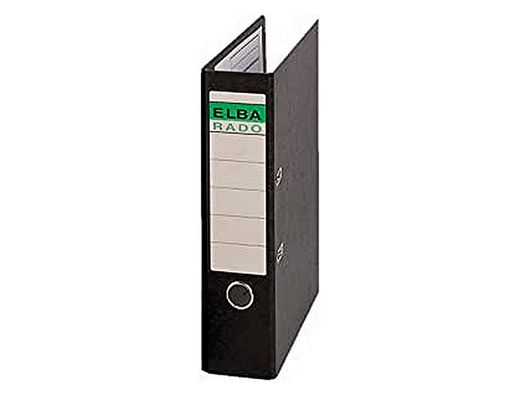 Archivador de palanca elba carton compacto con rado folio lomo de 80 mm negro