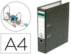 Archivador de palanca elba carton forrado jaspeado con rado din a4 lomo de 80 mm negro