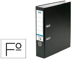 Archivador de palanca elba carton forrado pvc con rado top folio lomo 80 mm negro