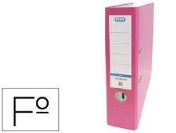 Archivador de palanca elba carton forrado pvc con rado top folio lomo 80 mm rosa