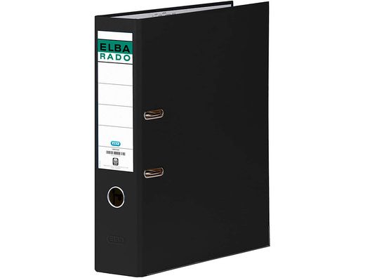 Archivador de palanca elba chic carton forrado pvc con rado din a4 lomo de 80 mm negro