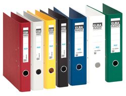 Archivador de palanca elba chic carton forrado pvc con rado folio lomo de 80 mm azul