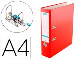 Archivador de palanca elba top carton compacto polipropileno con rado din a4 lomo de 80 mm rojo