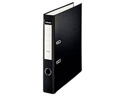 Archivador de Palanca Esselte Carton Forrado Pvc Folio Lomo de 50 mm con Rado Negro