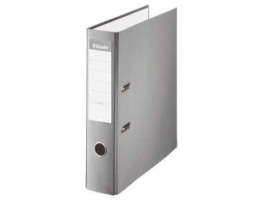 Archivador de Palanca Esselte Carton Forrado Pvc Folio Lomo de 75 mm con Rado Gris
