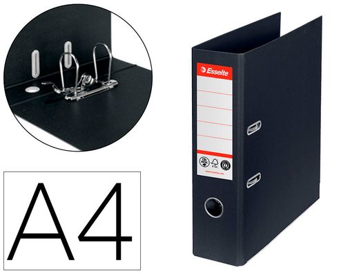 Archivador de palanca esselte n 1 co2 neutral din A4 carton forrado lomo 75 mm negro