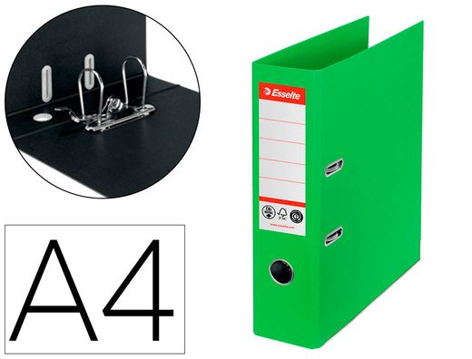 Archivador de palanca esselte n 1 co2 neutral din A4 carton forrado lomo 75 mm verde vivida