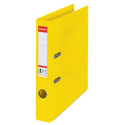 Archivador de palanca Esselte Nº1. Plástico forrado interior plástico. DIN A4. Lomo 50mm. amarillo Vivida