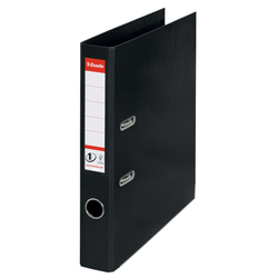 Archivador de palanca Esselte Nº1. Plástico forrado interior plástico. DIN A4. Lomo 50mm. negro