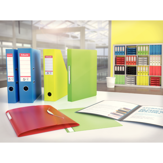 Archivador de palanca Esselte Nº1. Plástico forrado interior plástico. DIN A4. Lomo 75mm. blanco