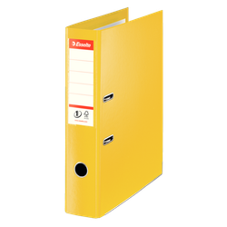 Archivador de palanca Esselte Nº1. Plástico forrado interior plástico. Folio. Lomo 75mm. amarillo