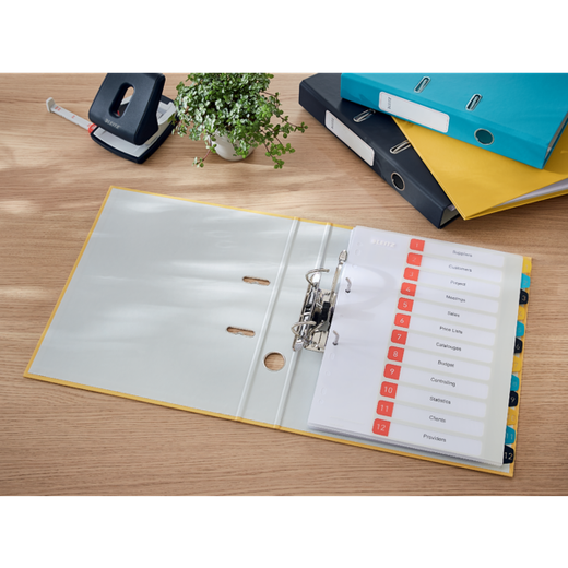 Archivador de palanca Leitz Cosy Cartón forrado. 180º. DIN A4. 50 mm. amarillo