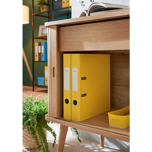 Archivador de palanca Leitz Cosy Cartón forrado. 180º. DIN A4. 50 mm. amarillo